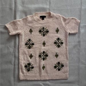 j crew embellished knitted short sleeve